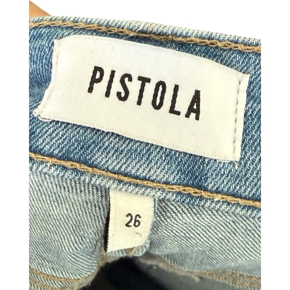 Pistola Women Light Wash High Rise Frayed Hem Straight Leg Jeans Size 26 - Picture 5 of 6
